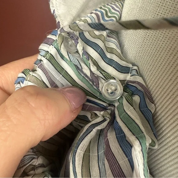 Magali Pascal Anthropologie US 12 or XL ruffle tiered halter top blue stripe - Picture 4 of 8